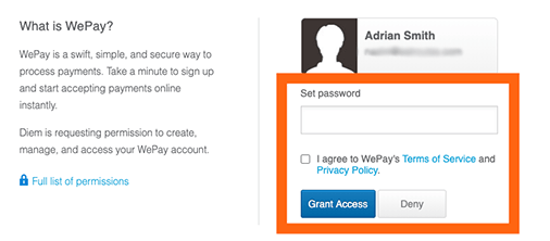 WePay Account Creation